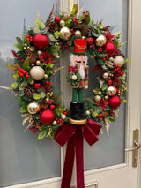 Large luxury traditional nutcracker christmas wreath