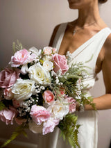 The Exquisite Extra Large Luxury artificial Ivory and Pink Bridal Wedding bouquet