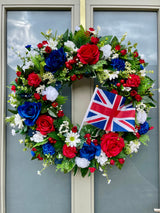 Extra large luxury Patriotic Red, white and blue artificial wreath year round