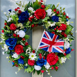 Extra large luxury Patriotic Red, white and blue artificial wreath year round