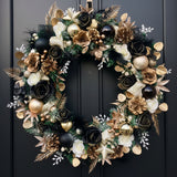 Extra large luxury black and gold Christmas wreath