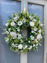 Luxury extra large neutral white and green Year Round wreath
