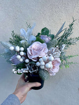 Luxury Christmas memorial grave pot arrangement
