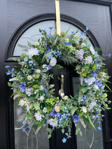 Luxury artificial blue summer year round wreath