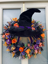 Extra large Halloween witch hat wreath