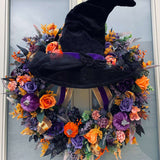 Extra large Halloween witch hat wreath