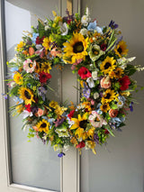 Extra large luxury summer sunflower wreath