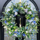 Luxury artificial blue summer year round wreath