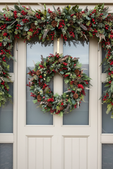 Extra large luxury natural look red berry christmas wreath