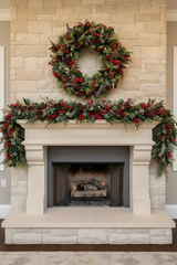Extra large luxury natural look red berry christmas wreath