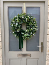 Luxury artificial natural look eucalyptus greenery year round wreath