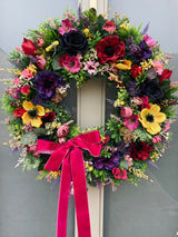 Extra large bright luxury jewel year round wreath
