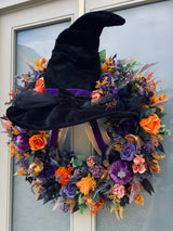 Extra large Halloween witch hat wreath