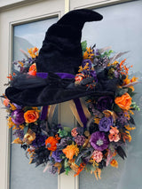 Extra large Halloween witch hat wreath