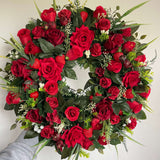Luxury artificial Red rose and strawberry year round wreath