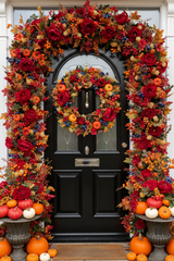 Extra large luxury bold autumn berry and pumpkin wreath
