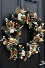 Extra large luxury black and gold Christmas wreath