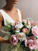 The Exquisite Extra Large Luxury artificial Ivory and Pink Bridal Wedding bouquet