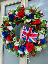Extra large luxury Patriotic Red, white and blue artificial wreath year round