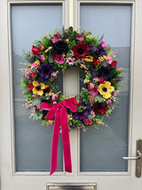 Extra large bright luxury jewel year round wreath