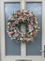 Luxury artificial dusky pink rose wreath
