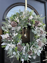Large luxury Snowy Pine Christmas Wreath