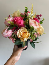 Pink and lemon luxury memorial artificial grave pot