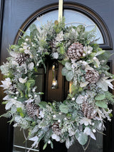 Large luxury Snowy Pine Christmas Wreath