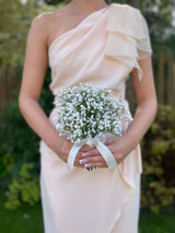 Luxury artificial ivory rose, hydrangea and gypsophila bridal bouquet collection