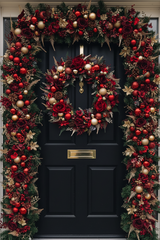 Extra large luxury Christmas wreath red and gold