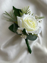 Luxury artificial ivory wedding boutonnière