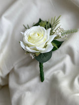 Luxury artificial ivory wedding boutonnière