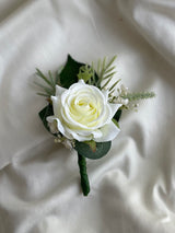 Luxury artificial ivory wedding boutonnière