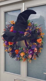 Extra large Halloween witch hat wreath