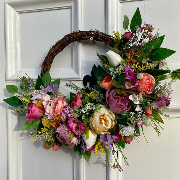 Large luxury wild colourful year round wreath