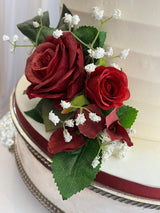 Red Rose Wedding cake artificial flowers customisable