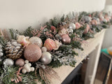 Large Luxury Pink and Silver Christmas Wreath
