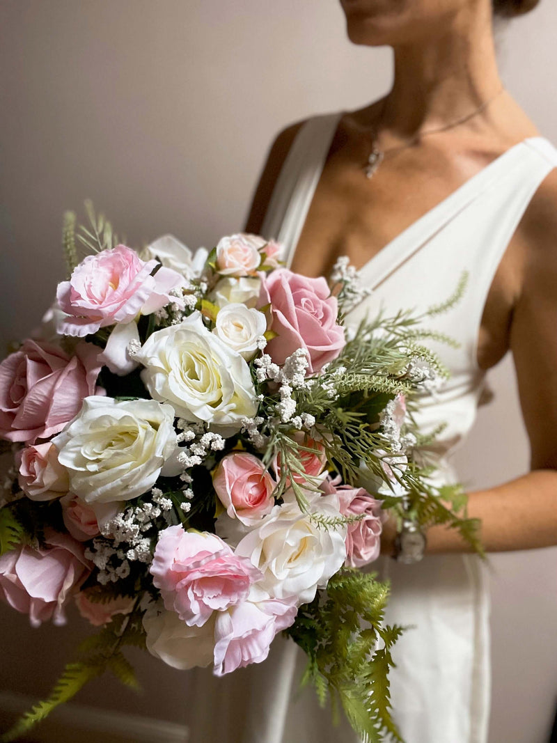 The Exquisite Extra Large Luxury Ivory and Pink Bridal Wedding bouquet