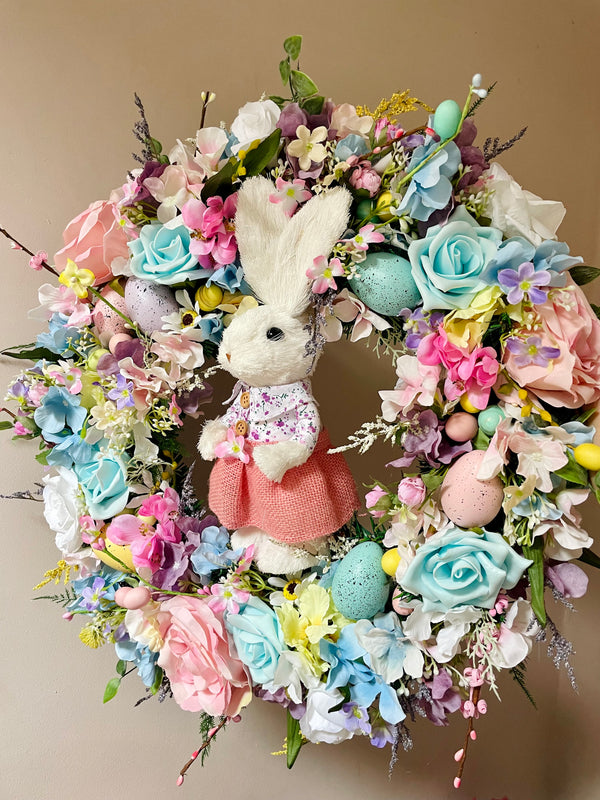 Luxury pastel Easter bunny wreath