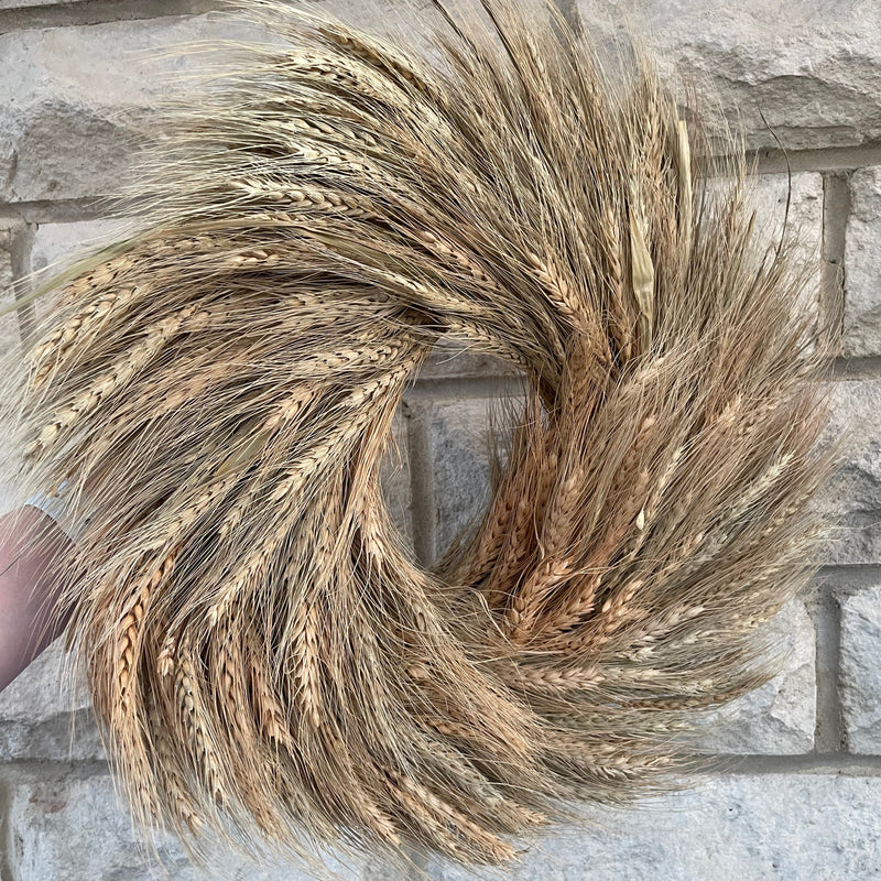 Indoor dried wheat wreath -38cm year round