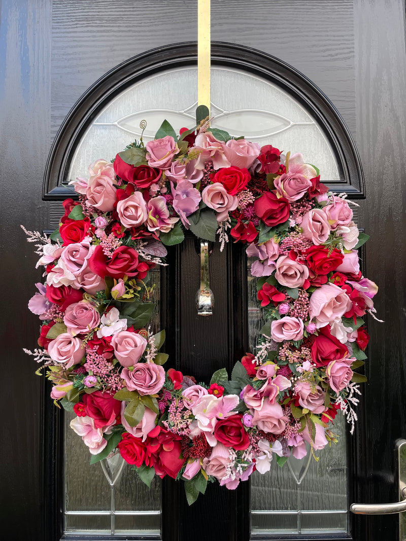 Luxury red and pink year round wreath