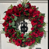 Luxury artificial poppy year round wreath