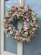 Extra large luxury dusky pink Summer wreath year round