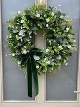 Luxury artificial natural look eucalyptus greenery year round wreath