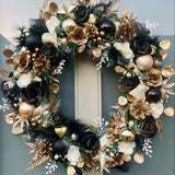 Extra large luxury black and gold Christmas wreath (ready to ship)