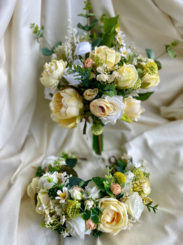 Luxury artificial lemon theme wedding bouquet collection