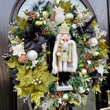 Extra large Luxury artificial green velvet nutcracker Christmas wreath