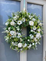 Luxury extra large neutral white and green Summer Year Round wreath