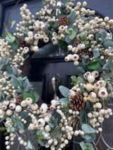 Autumn Winter artificial white berry wreath