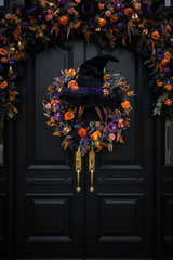 Extra large Halloween witch hat wreath